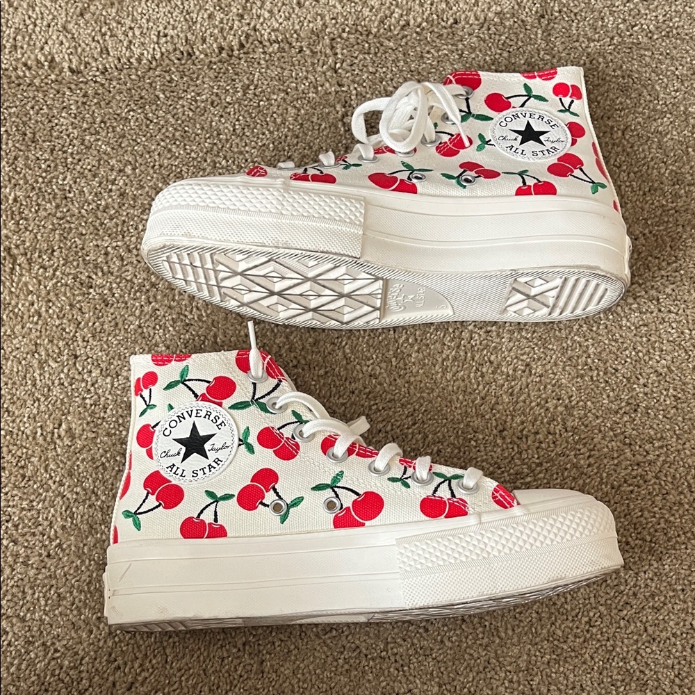 Converse Cherry Pattern White High-Tops